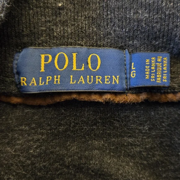 Ralph Lauren Charcoal Pullover Sweater With Elbow Patches Size L - Picture 5 of 7